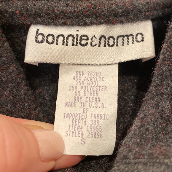 Bonnie & Norma Red and Gray Wool Blend Jacket - Picture 16 of 16